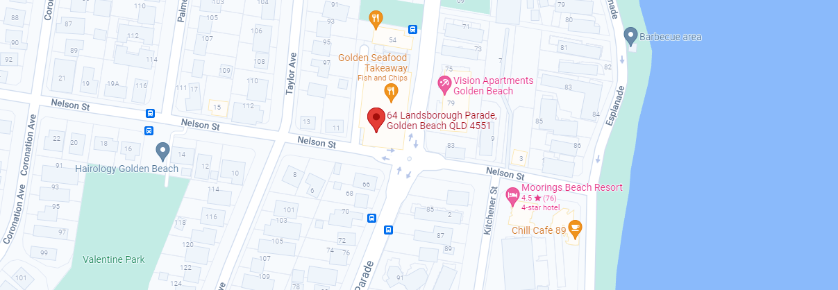 Map address 64 Landsborough Parade Golden Beach Sunshine Coast Best Practice Eye care